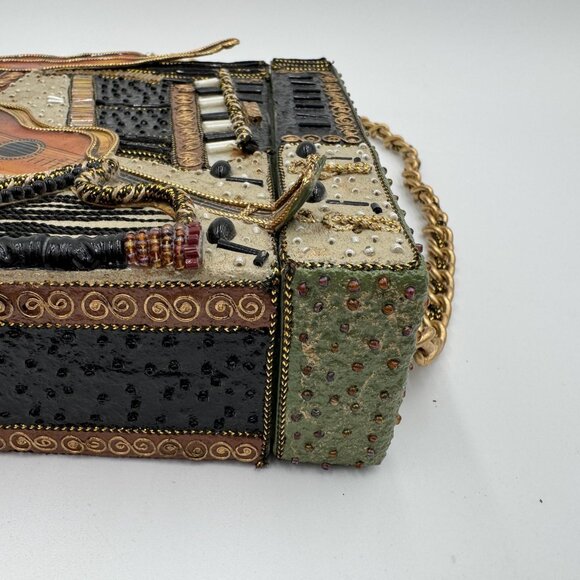 Mary Frances Bag Womens Beaded Music Instruments Shoulder Crossbody Chain Purse - Picture 6 of 13